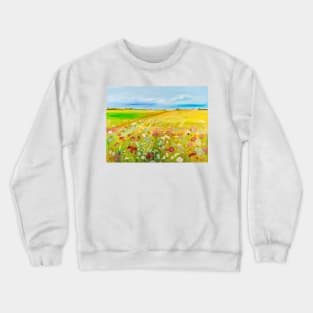 Meadow Near The Village Road Crewneck Sweatshirt